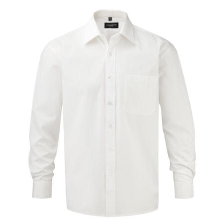 Russell Collection 936M Russell Collection Men's L/Sleeve Poplin Shirt White