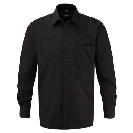Russell Collection 936M Russell Collection Men's L/Sleeve Poplin Shirt Black