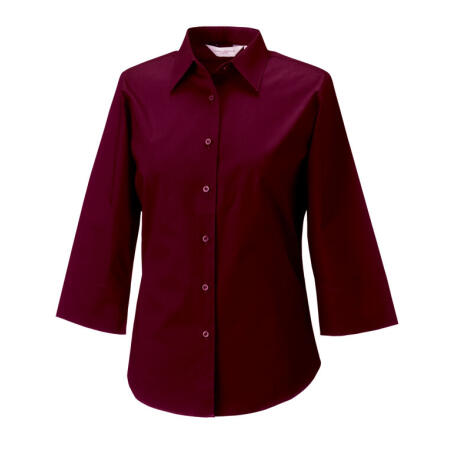 Russell Collection 946F Russell Collection Ladies' 3/4 Sleeve Fitted Stretch Shirt Port