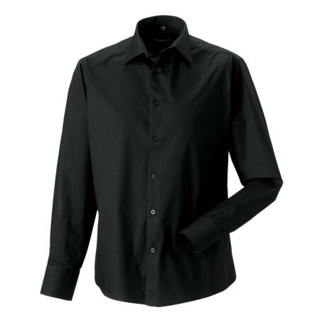 Russell Collection 946M Russell Collection Men's L/Sleeve Fitted Stretch Shirt Black