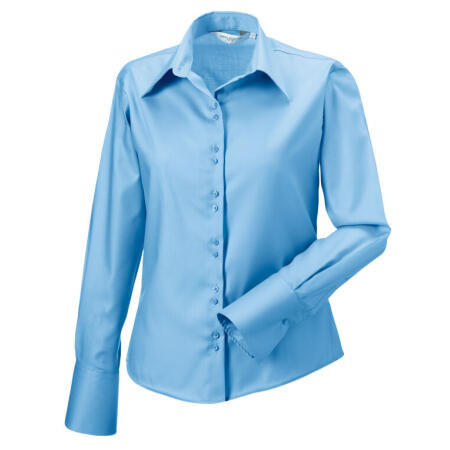 Russell Collection 956F Russell Collection Ladies' L/Sleeve Non-Iron Shirt Bright Sky
