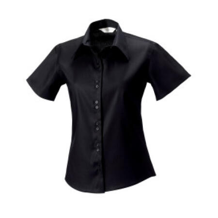 Russell Collection 957F Russell Collection Ladies' S/Sleeve Tailored Non-Iron Shirt Black