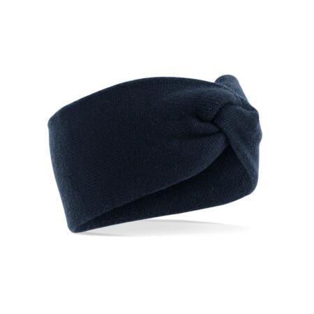 Beechfield French Navy Twist Knit Headband