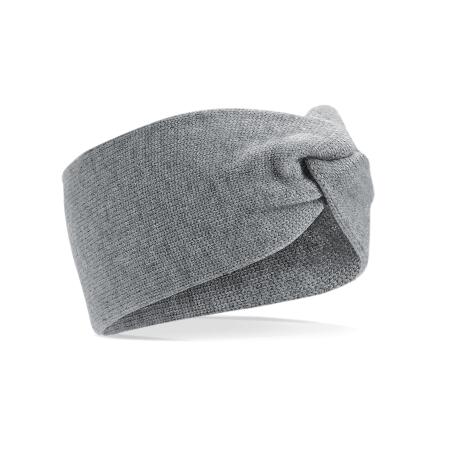 Beechfield Grey Marl Twist Knit Headband