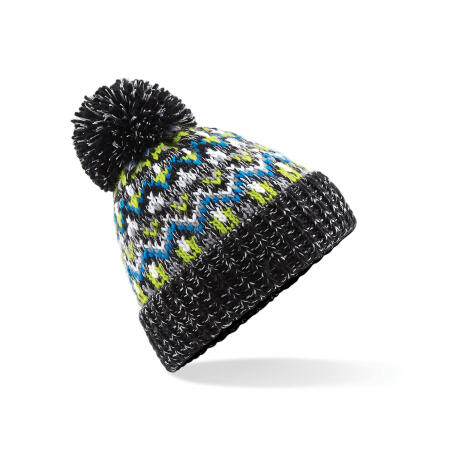 Beechfield B458 Blizzard Bobble Beanie Liquorice Zing
