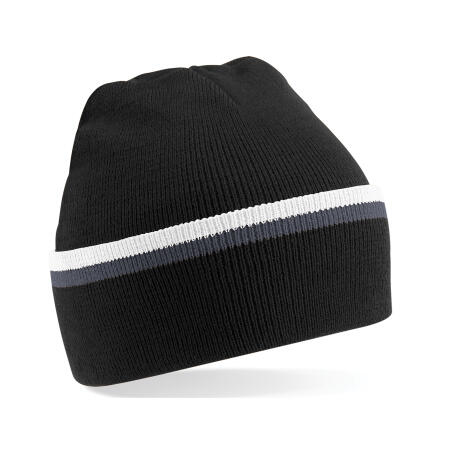 Beechfield B471 Teamwear Beanie Black/Graphite Grey/White