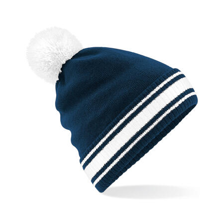Beechfield French Navy/White Stadium Beanie