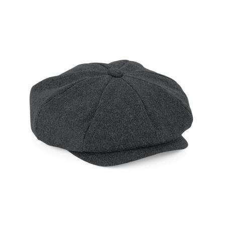 Beechfield B629 Beechfield  Melton Wool Baker Boy Cap Charcoal Marl