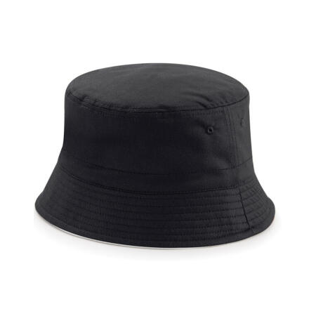 Beechfield B686 Beechfield  Reversible Bucket Hat Black/Light Grey