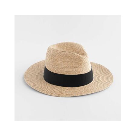 Beechfield B725 Beechfield  Straw Fedora Natural/Black