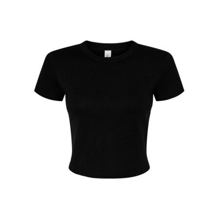 Bella BE1010 Bella Women's Micro Rib Baby Tee Solid Black Blend
