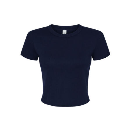 Bella BE1010 Bella Women's Micro Rib Baby Tee Solid Navy Blend