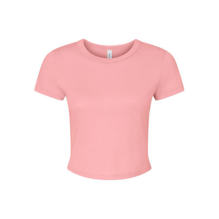 Bella BE1010 Bella Women's Micro Rib Baby Tee Solid Pink Blend