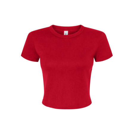 Bella BE1010 Bella Women's Micro Rib Baby Tee Solid Red Blend