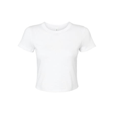 Bella BE1010 Bella Women's Micro Rib Baby Tee Solid White Blend