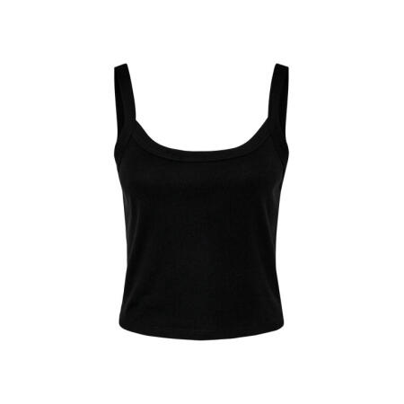 Bella BE1012 Bella Women's Micro Rib Strap Tank Solid Black Blend