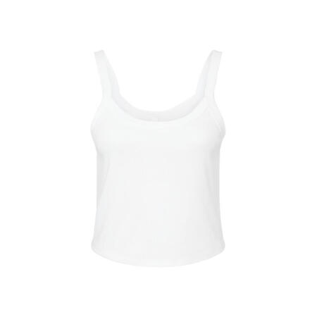 Bella BE1012 Bella Women's Micro Rib Strap Tank Solid White Blend