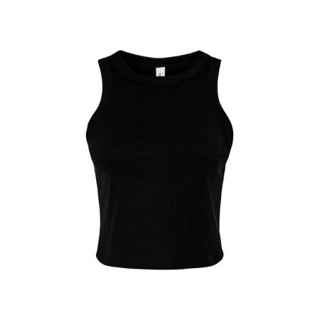Bella BE1019 Bella Women's Micro Rib Racer Tank Solid Black Blend