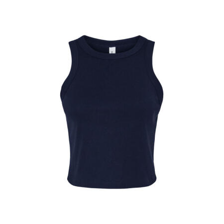 Bella BE1019 Bella Women's Micro Rib Racer Tank Solid Navy Blend