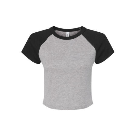 Bella BE1201 Bella Women's Micro Rib Raglan Baby Tee Athletic Heather/Black