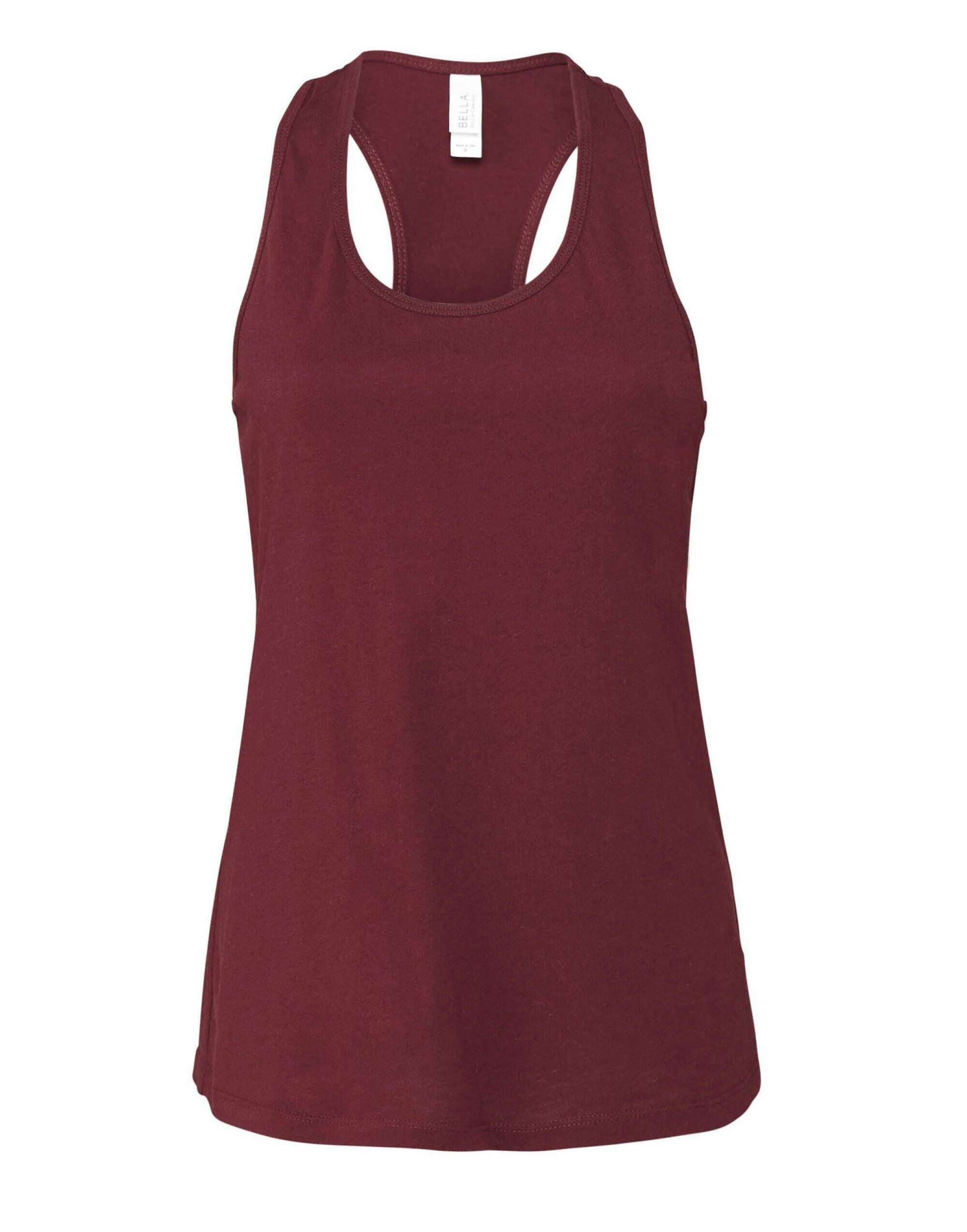 Bella Maroon Women's Jersey Racerback Tank