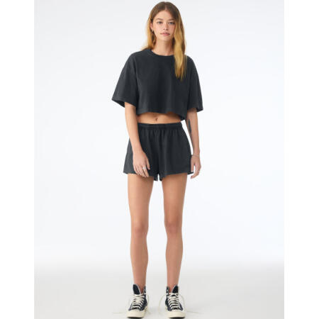 Bella BE6882GD Bella Women's Heavyweight Washed Cropped Tee Washed Black