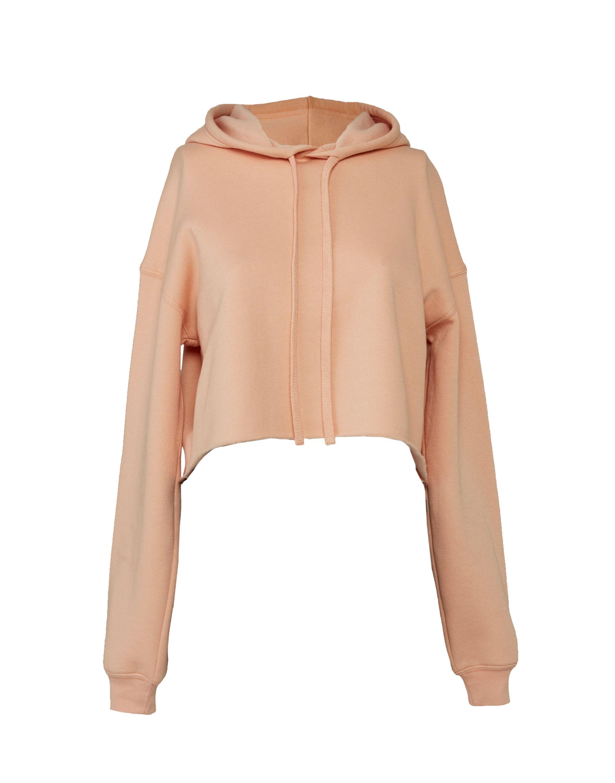 Bella BE7502 Women's Cropped Fleece Hoodie Peach