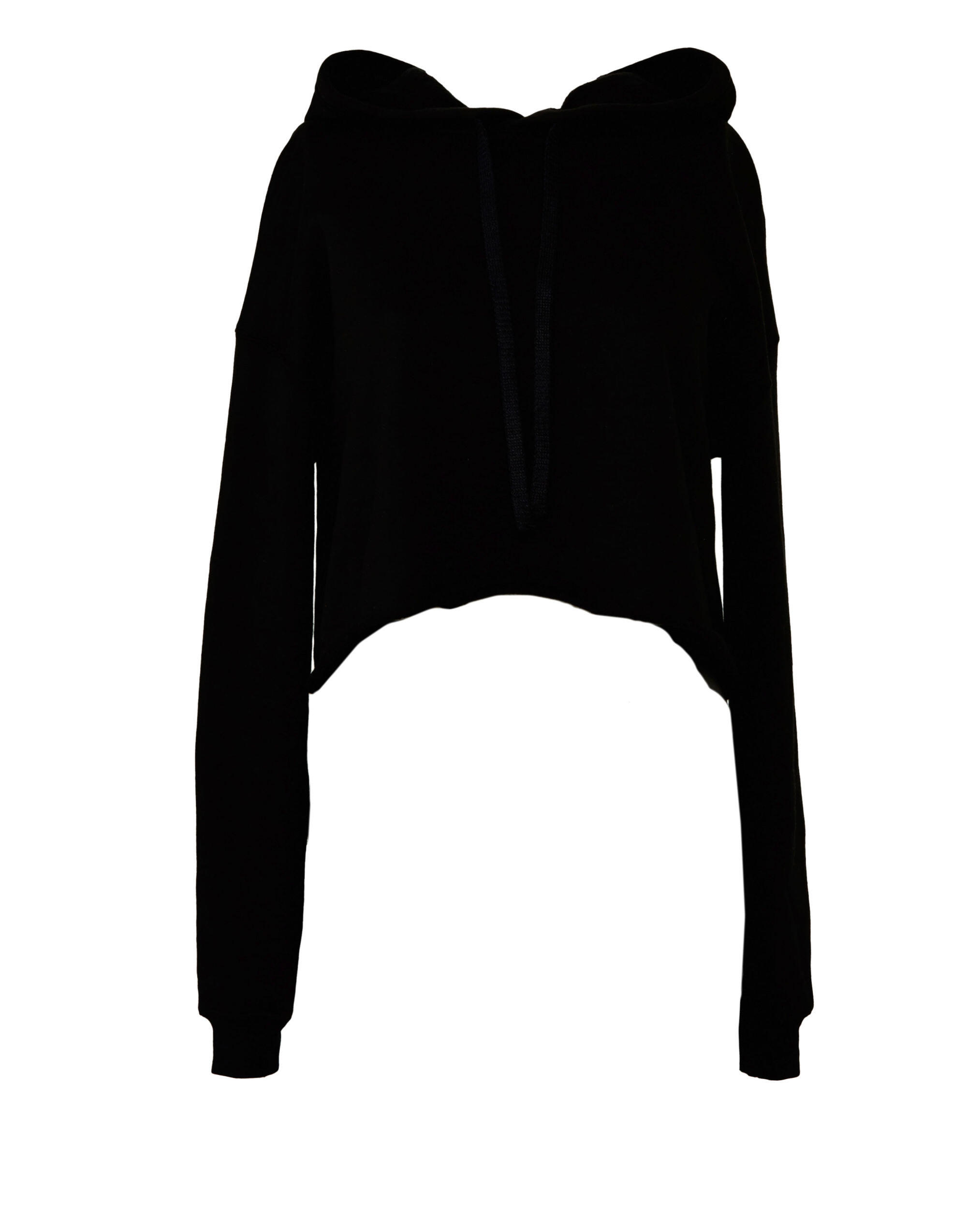 Bella BE7502 Women's Cropped Fleece Hoodie Black