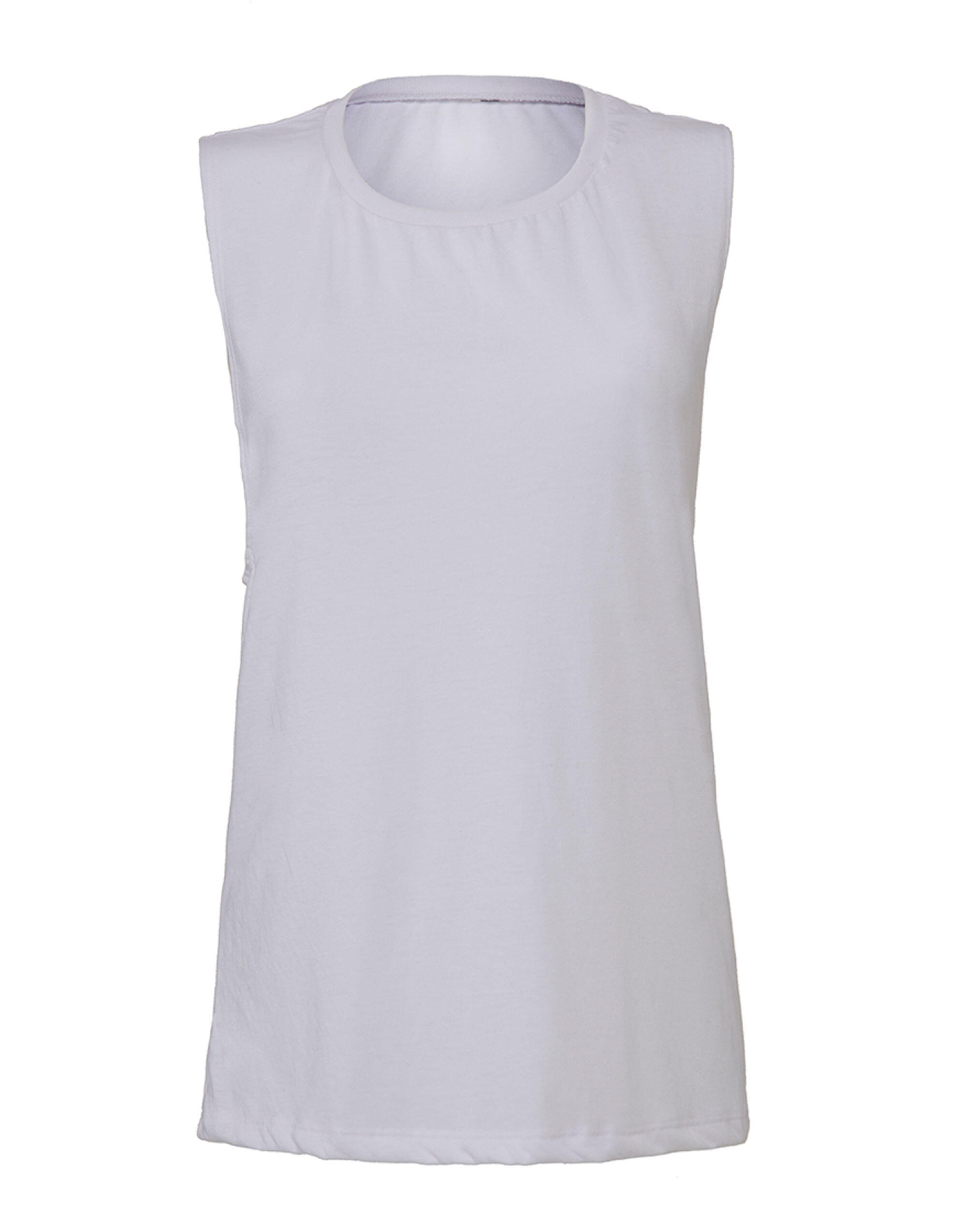 Bella White Women's Flowy Scoop Muscle Tank