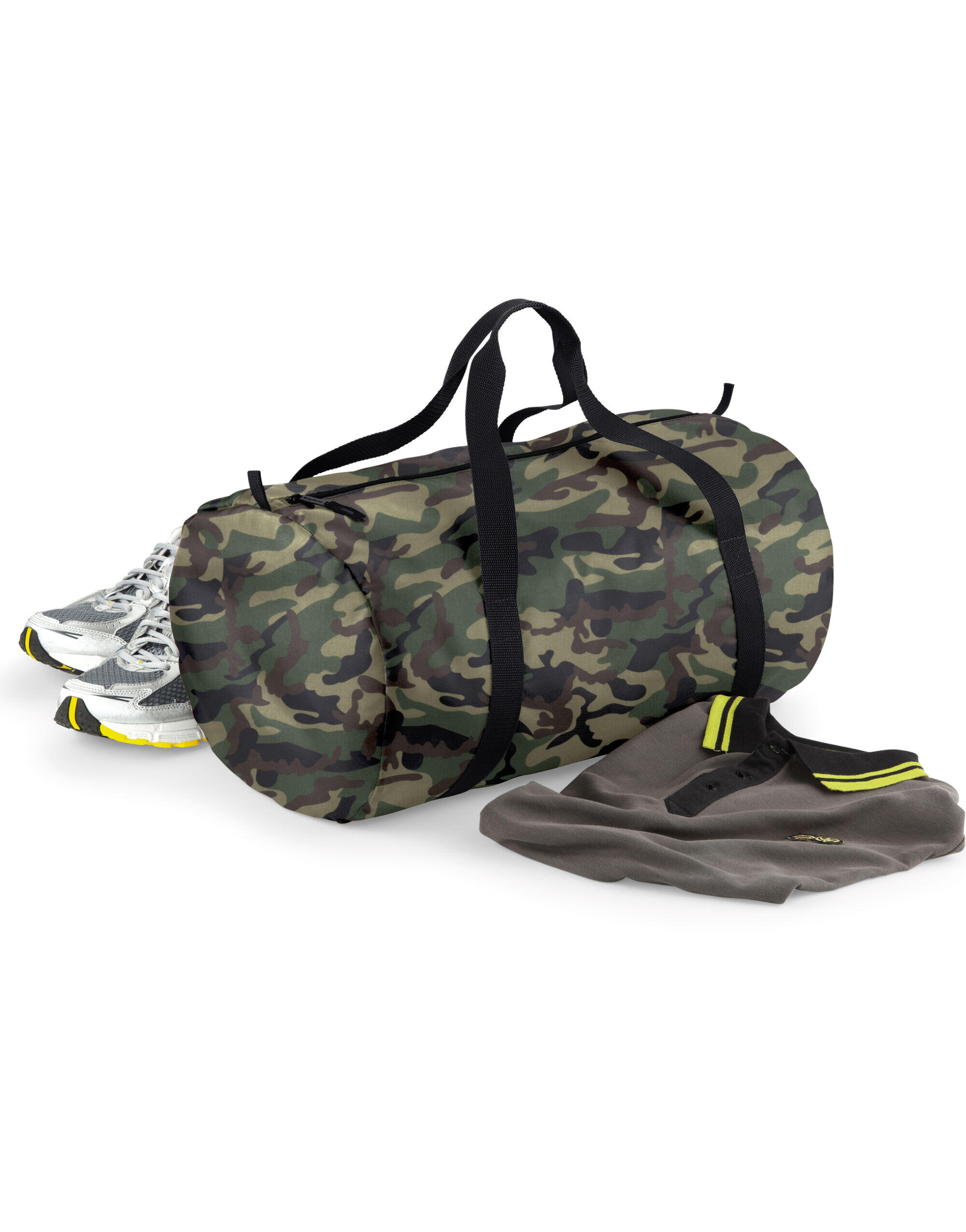 Bagbase Jungle Camo/Black Packaway Barrel Bag