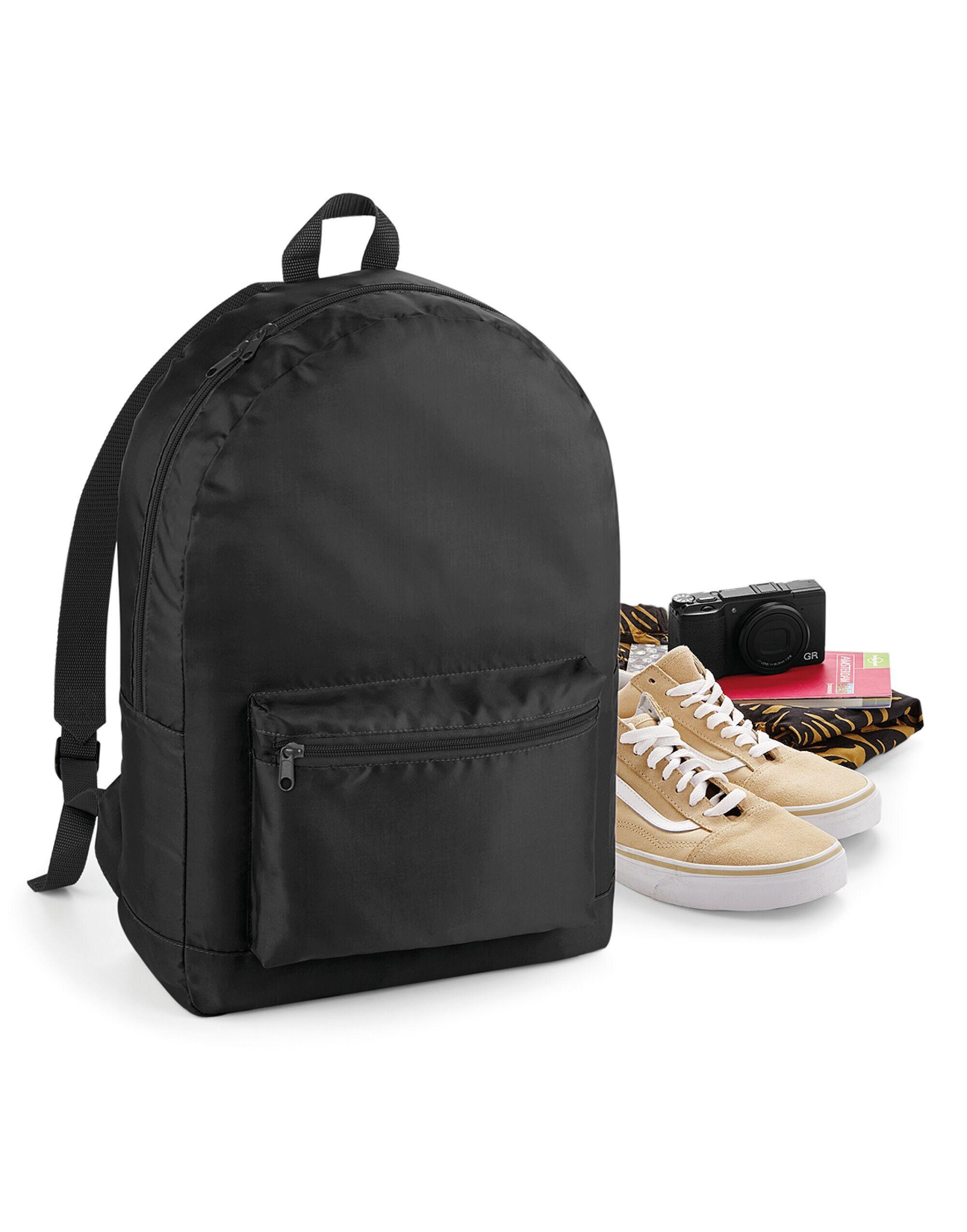 Bagbase Black/Black Packaway Backpack