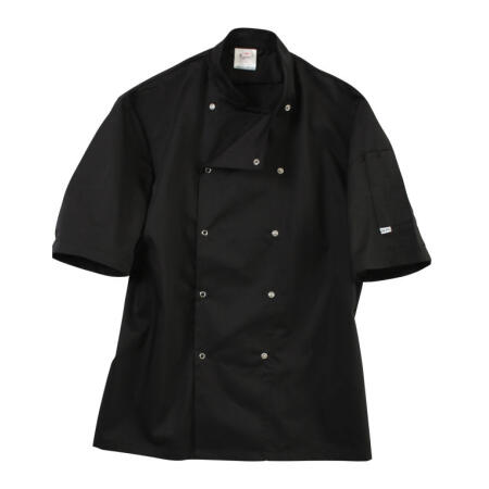 Dennys DD08CS Dennys Short Sleeve Chef's Jacket Black