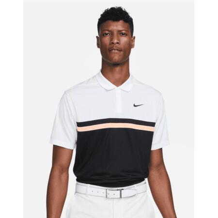 Nike Golf DH0845 Nike Golf Victory Colourblock Polo White/Black/Arctic Orange