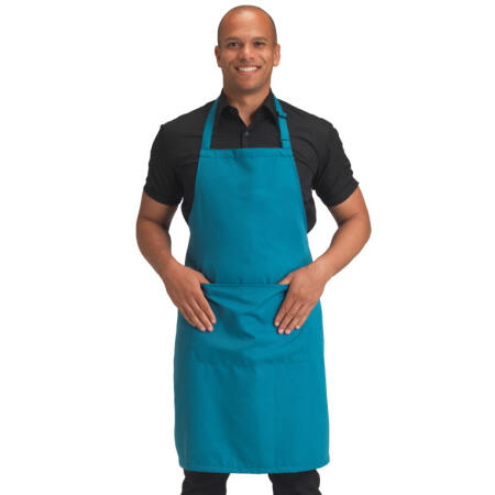 Dennys DP210 Dennys Recycled Bib Apron With Pocket Mid Blue