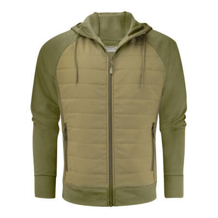 James Harvest HAR2112032 James Harvest Keyport Full Zip Hooded Hybrid Jacket Moss Green