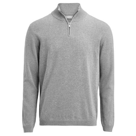 James Harvest HAR2112515 James Harvest Ashland Unisex 1/2 Zip Knitted Sweater Grey Melange