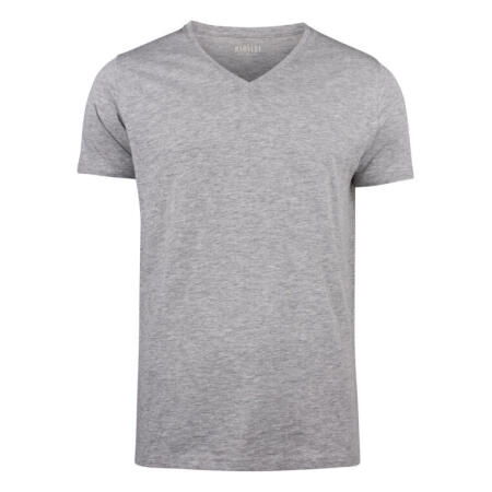James Harvest HAR2114006 James Harvest Whailford V-Neck T-Shirt Grey Melange