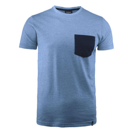 James Harvest HAR2114008 James Harvest Portwillow Pocket T-Shirt Light Blue Melange