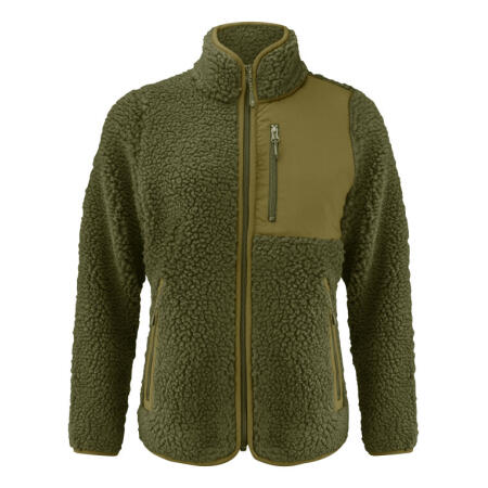 James Harvest HAR2121504 James Harvest Ladies Kingsley Sherpa Full Zip Fleece Moss Green