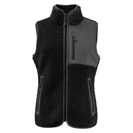 James Harvest HAR2121505 James Harvest Ladies Kingsley Sherpa Fleece Vest Black