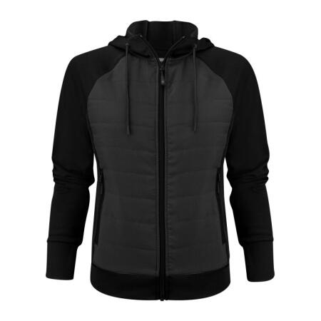 James Harvest HAR2122044 James Harvest Ladies Keyport Full Zip Hooded Hybrid Ja Black