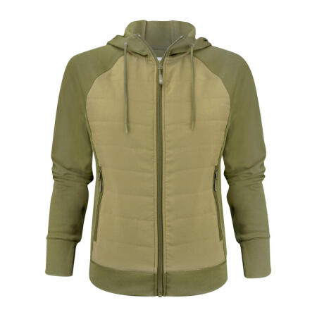 James Harvest HAR2122044 James Harvest Ladies Keyport Full Zip Hooded Hybrid Ja Moss Green