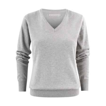 James Harvest HAR2122505 James Harvest Ashland V-Neck Ladies Knit Grey Melange