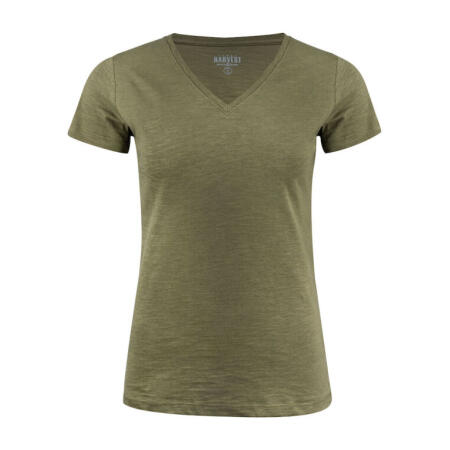 James Harvest HAR2124006 James Harvest Whailford V-Neck Ladies T Moss Green