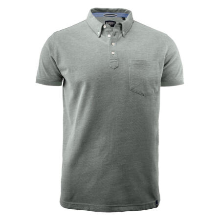James Harvest HAR2135030 James Harvest Larkford Pique Polo Shirt Grey Melange