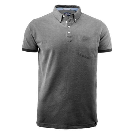 James Harvest HAR2135030 James Harvest Larkford Pique Polo Shirt Black Melange