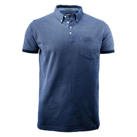 James Harvest HAR2135030 James Harvest Larkford Pique Polo Shirt Dark Blue Melange