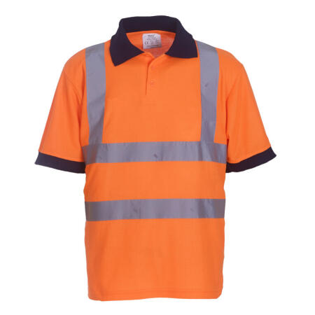 Yoko HVJ210-3M Yoko Hi-Vis Short Sleeve Polo Shirt Hi Vis Orange