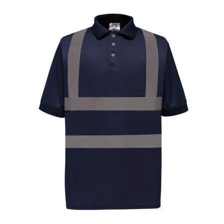 Yoko HVJ210-3M Yoko Hi-Vis Short Sleeve Polo Shirt Navy