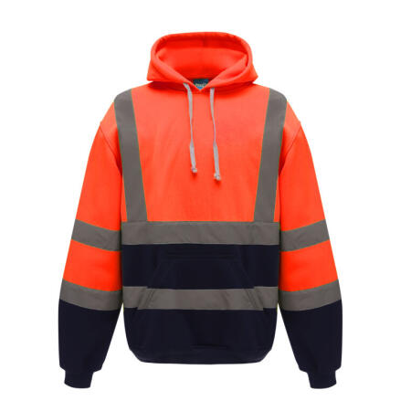 Yoko HVK05 Yoko Hi-Vis Pull-Over Hoodie Hi Vis Orange/Navy